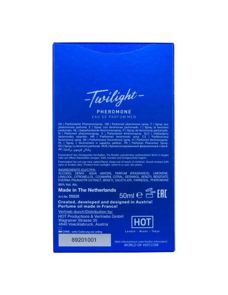 HOT TWILIGHT PERFUME CON FEROMONAS HOMBRE 50 ML