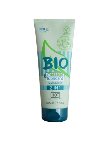 HOT BIO MASSAGE LUBRICANTE BASE AGUA 2 EN 1 200 ML