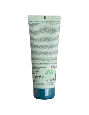 HOT BIO MASSAGE LUBRICANTE BASE AGUA 2 EN 1 200 ML