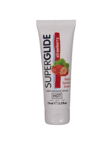 HOT SUPERGLIDE LUBRICANTE COMESTIBLE BASE AGUA FRESA 75 ML