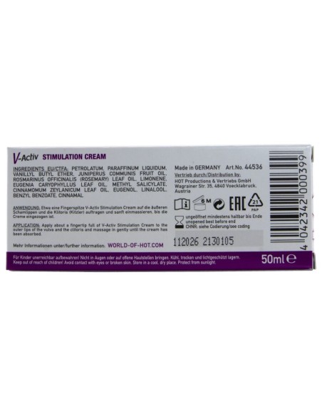 HOT V ACTIV CREMA ESTIMULANTE PARA MUJER 50 ML