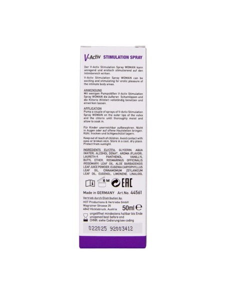 HOT V ACTIV SPRAY ESTIMULANTE PARA MUJER 50 ML
