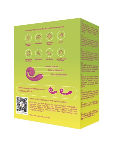 SNAIL VIBE GIZI LITE VIBRADOR DUAL PUNTO G Y CLATORIS ROSA