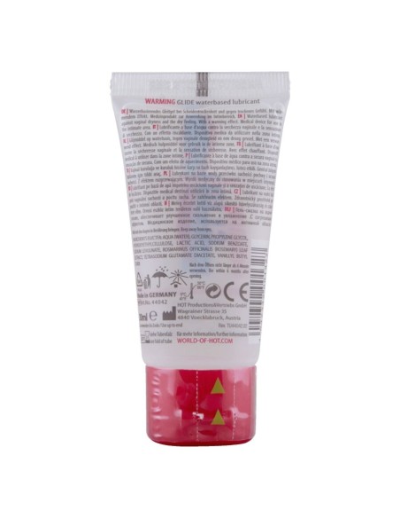 HOT WARMING GLIDE LIQUID PLEASURE LUBRICANTE BASE AGUA EFECTO CALOR 30 ML