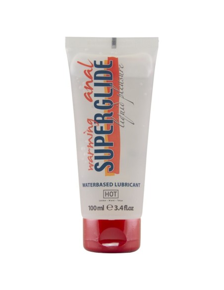 HOT ANAL SUPERGLIDE WARMING LIQUID PLEASURE LUBRICANTE ANAL BASE AGUA EFECTO CALOR 100 ML