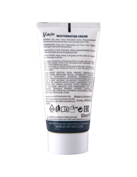 HOT CREMA DE MASTURBACIAN CON CBD UNISEX 100 ML