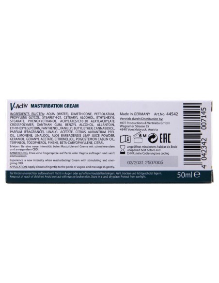 HOT CREMA DE MASTURBACIAN CON CBD UNISEX 100 ML