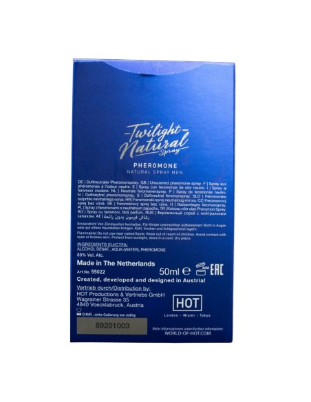 HOT TWILIGHT SPRAY NATURAL CON FEROMONAS HOMBRE 50 ML
