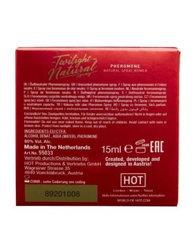 HOT TWILIGHT NATURAL CON FEROMONAS MUJER 15 ML