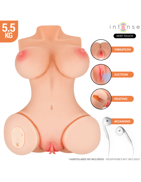 INTENSE DEEP TOUCH VERO TORSO ANO Y VAGINA CON EFECTO SUCCIAN CALOR VIBRACIAN Y VOZ CON CONTROL REMOTO 55 KG