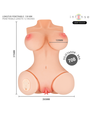INTENSE DEEP TOUCH VERO TORSO ANO Y VAGINA CON EFECTO SUCCIAN CALOR VIBRACIAN Y VOZ CON CONTROL REMOTO 55 KG