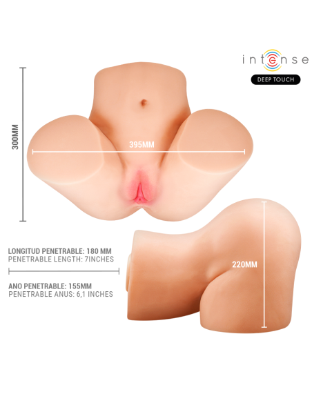 INTENSE DEEP TOUCH JULIA MASTURBADOR ANO Y VAGINA CON EFECTO SUCCIAN CALOR VIBRACIAN Y VOZ CON CONTROL REMOTO 9 KG