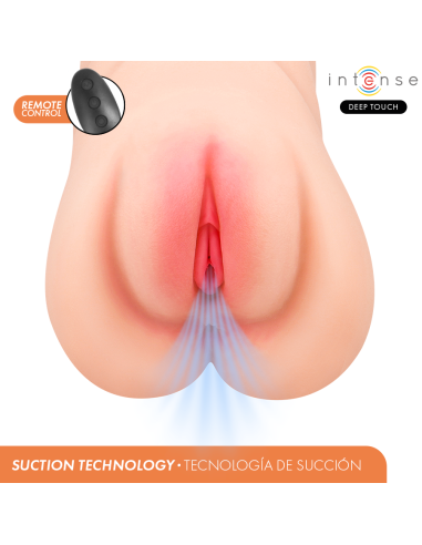 INTENSE DEEP TOUCH KRISTA MASTURBADOR ANO Y VAGINA CON EFECTO SUCCION VIBRACION Y VOZ CON CONTROL REMOTO 12KG