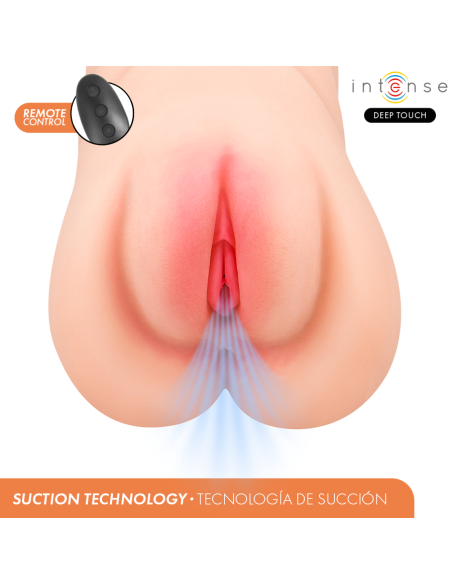 INTENSE DEEP TOUCH KRISTA MASTURBADOR ANO Y VAGINA CON EFECTO SUCCION VIBRACION Y VOZ CON CONTROL REMOTO 12KG