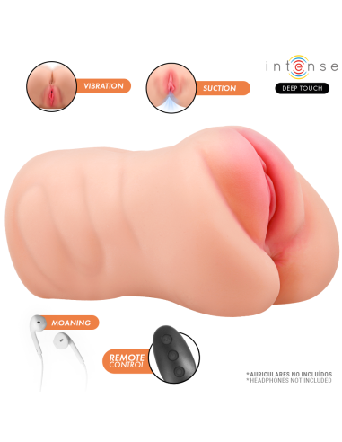 INTENSE DEEP TOUCH KRISTA MASTURBADOR ANO Y VAGINA CON EFECTO SUCCION VIBRACION Y VOZ CON CONTROL REMOTO 12KG