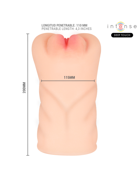 INTENSE DEEP TOUCH KRISTA MASTURBADOR ANO Y VAGINA CON EFECTO SUCCION VIBRACION Y VOZ CON CONTROL REMOTO 12KG