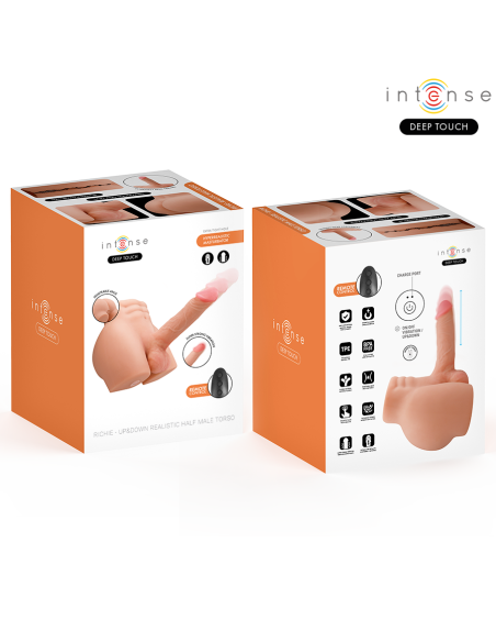INTENSE DEEP TOUCH RICHIE TORSO CON ANO Y DILDO REALASTICO CON EMPUJE Y VIBRACIAN CONTROL REMOTO 47 KG
