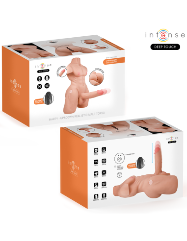 INTENSE DEEP TOUCH MARTY TORSO CON ANO Y DILDO REALASTICO CON EMPUJE Y VIBRACIAN CONTROL REMOTO 62 KG