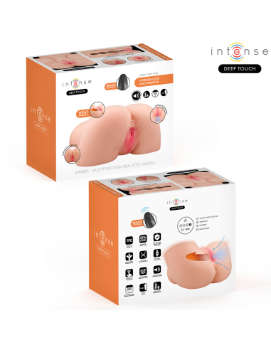 INTENSE DEEP TOUCH GINGER MASTURBADOR ANO Y VAGINA CON EFECTO SUCCIAN CALOR VIBRACIAN Y VOZ CON CONTROL REMOTO 53 KG
