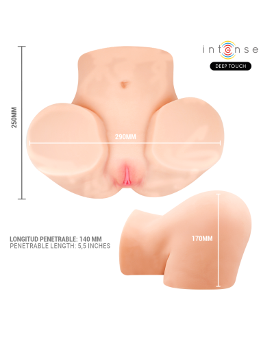 INTENSE DEEP TOUCH GINGER MASTURBADOR ANO Y VAGINA CON EFECTO SUCCIAN CALOR VIBRACIAN Y VOZ CON CONTROL REMOTO 53 KG