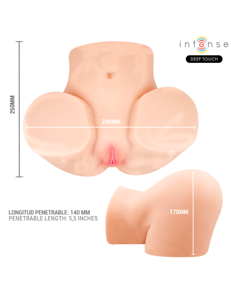 INTENSE DEEP TOUCH GINGER MASTURBADOR ANO Y VAGINA CON EFECTO SUCCIAN CALOR VIBRACIAN Y VOZ CON CONTROL REMOTO 53 KG