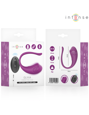 INTENSE OLIVIA HUEVO VIBRADOR MORADO CONTROL REMOTO