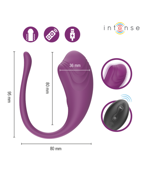 INTENSE OLIVIA HUEVO VIBRADOR MORADO CONTROL REMOTO