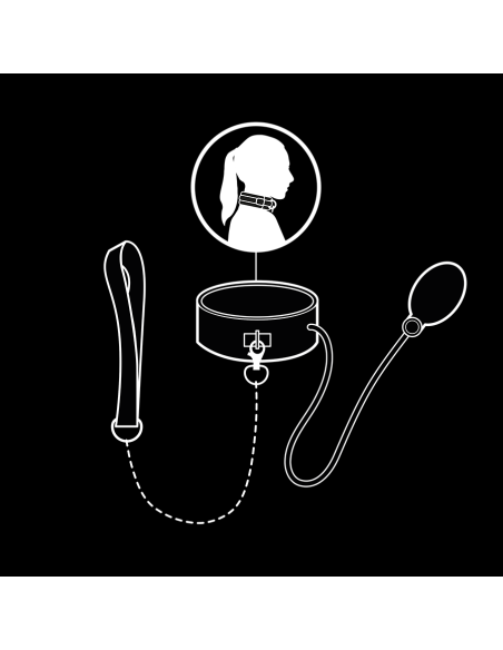 FETISH SUBMISSIVE BONDAGE COLLAR BONDAGE INFLABLE CON TIRADOR