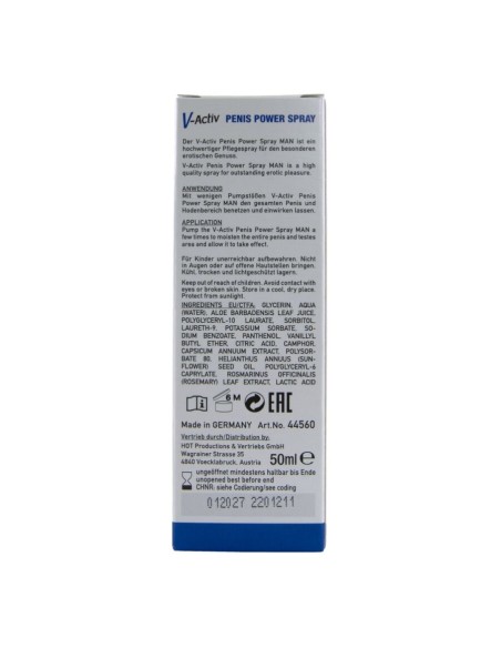 HOT V ACTIV PENIS POWER SPRAY PARA HOMBRE 50 ML