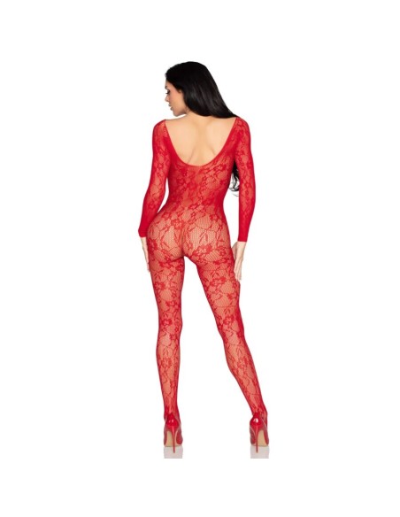 LEG AVENUE 89366 BODYSTOCKING DE LENCERAA DE ENCAJE ROJO TALLA ANICA