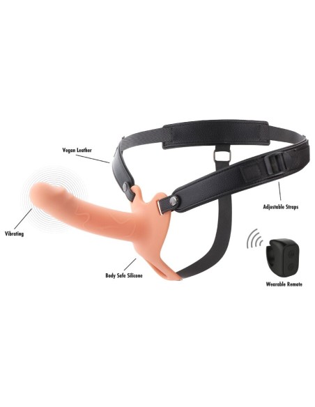 HIDDEN DESIRE INFERNO STRAP ON FUNDA PARA PENE CON VIBRACIAN 16 CM