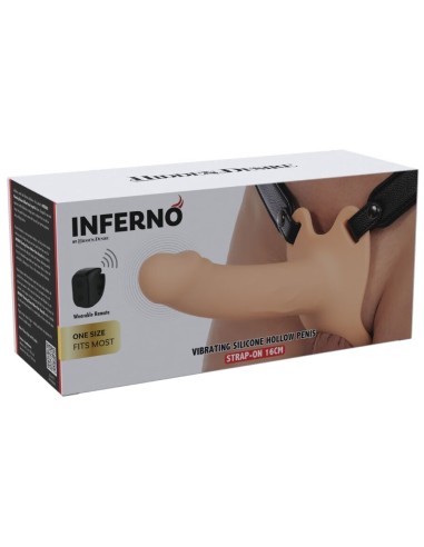 HIDDEN DESIRE INFERNO STRAP ON FUNDA PARA PENE CON VIBRACIAN 16 CM