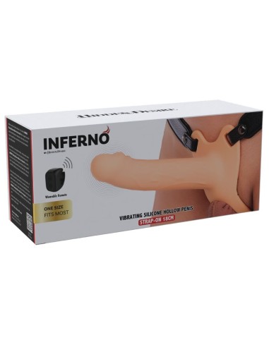 HIDDEN DESIRE INFERNO STRAP ON FUNDA PARA PENE CON VIBRACIAN 18 CM