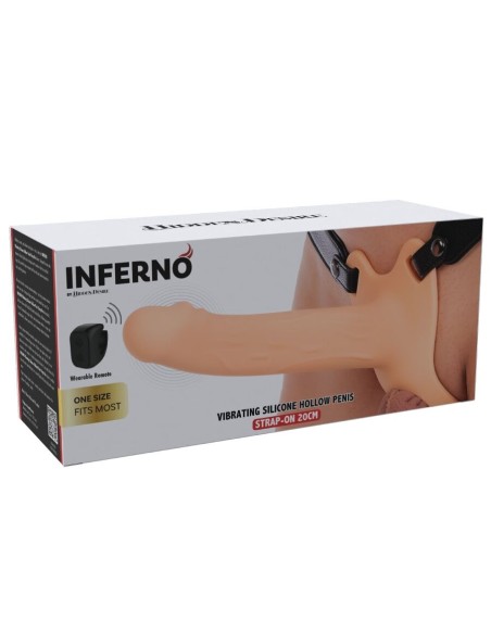 HIDDEN DESIRE INFERNO STRAP ON FUNDA PARA PENE CON VIBRACIAN 20 CM