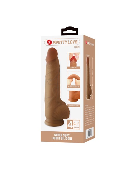 PRETTY LOVE NAJM DILDO REALASTICO CON VENTOSA 232 CM A 55 CM