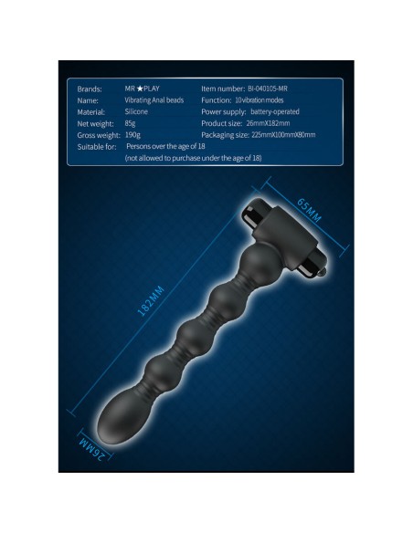MR PLAY MASAJEADOR PLUG ANAL CON VIBRACIAN