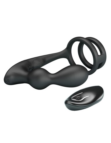 MR PLAY ANILLO PARA PENE CON PLUG ANAL CON VIBRACIAN CONTROL REMOTO