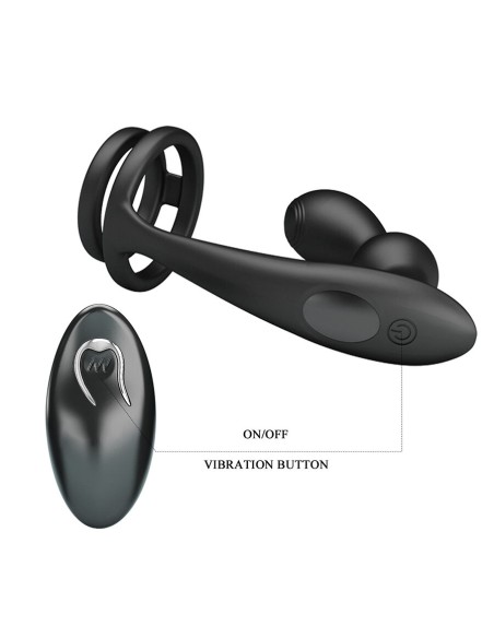 MR PLAY ANILLO PARA PENE CON PLUG ANAL CON VIBRACIAN CONTROL REMOTO