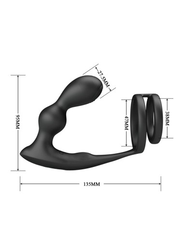 MR PLAY ANILLO PARA PENE CON PLUG ANAL CON VIBRACIAN CONTROL REMOTO