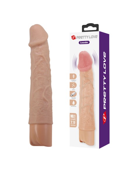 PRETTY LOVE LEANDER VIBRADOR REALASTICO FLEXIBLE