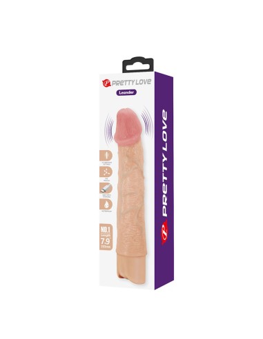 PRETTY LOVE LEANDER VIBRADOR REALASTICO FLEXIBLE