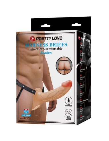 PRETTY LOVE LANDON STRAP ON CON VIBRACIAN CLARO