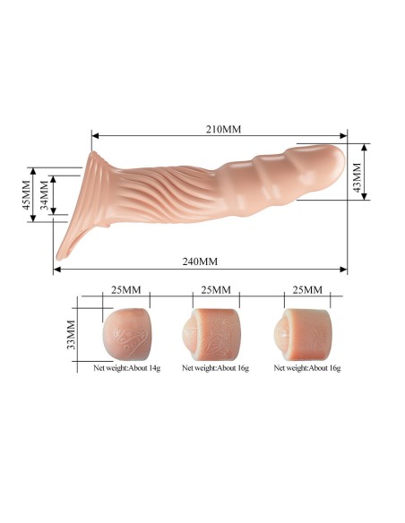PRETTY LOVE FUNDA PARA PENE TEXTURIZADA CON EXTENSORES