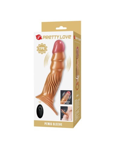 PRETTY LOVE FUNDA PARA PENE TEXTURIZADA CON VIBRACIAN Y CONTROL REMOTO