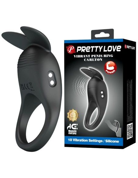 PRETTY LOVE CARLTON ANILLO PARA PENE CON ESTIMULADOR DE CLATORIS