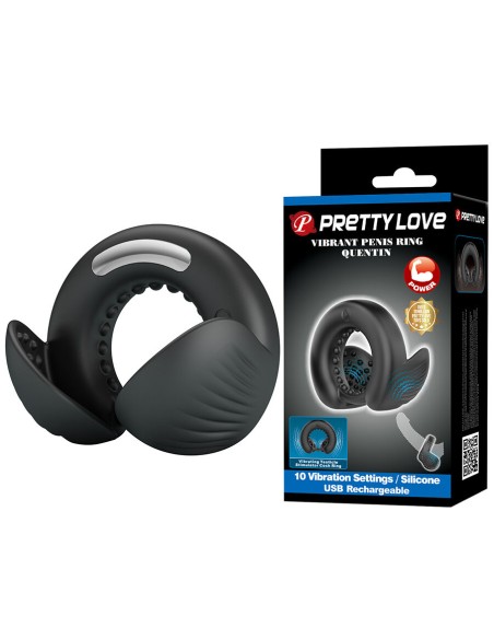 PRETTY LOVE QUENTIN ANILLO PARA PENE CON ESTIMULADOR TESTICULAR