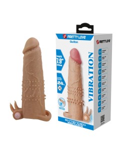 PRETTY LOVE QUILLON FUNDA PARA PENE CON ESTIMULADOR DE CLATORIS Y VIBRACIAN