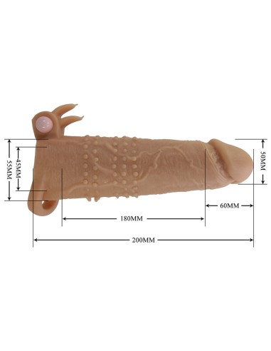 PRETTY LOVE QUILLON FUNDA PARA PENE CON ESTIMULADOR DE CLATORIS Y VIBRACIAN