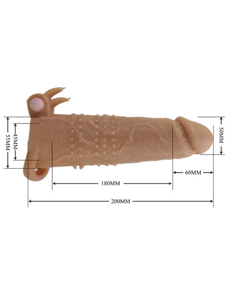 PRETTY LOVE QUILLON FUNDA PARA PENE CON ESTIMULADOR DE CLATORIS Y VIBRACIAN