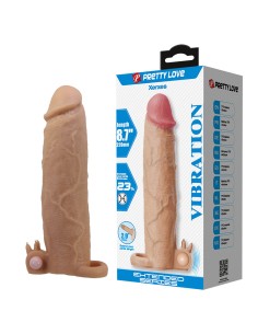 PRETTY LOVE XERXES FUNDA PARA PENE CON ESTIMULADOR DE CLATORIS Y VIBRACIAN